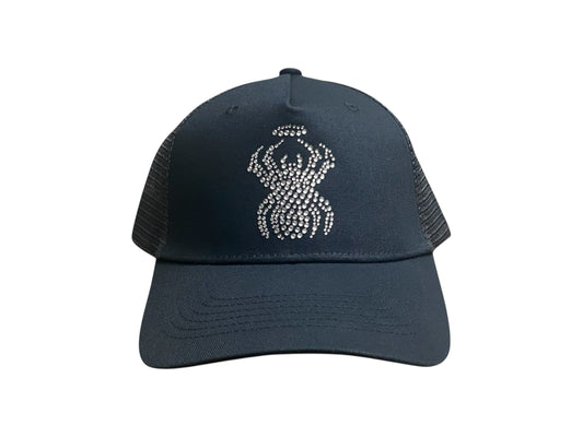 Rhinestone Halo Spider Trucker Hat